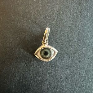 Eyeba gray blue mini eye pendant in silver
